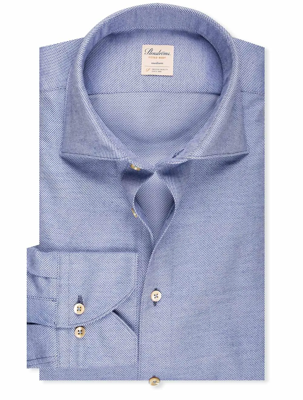Passformgerechtes Stretch-Hemd Blau