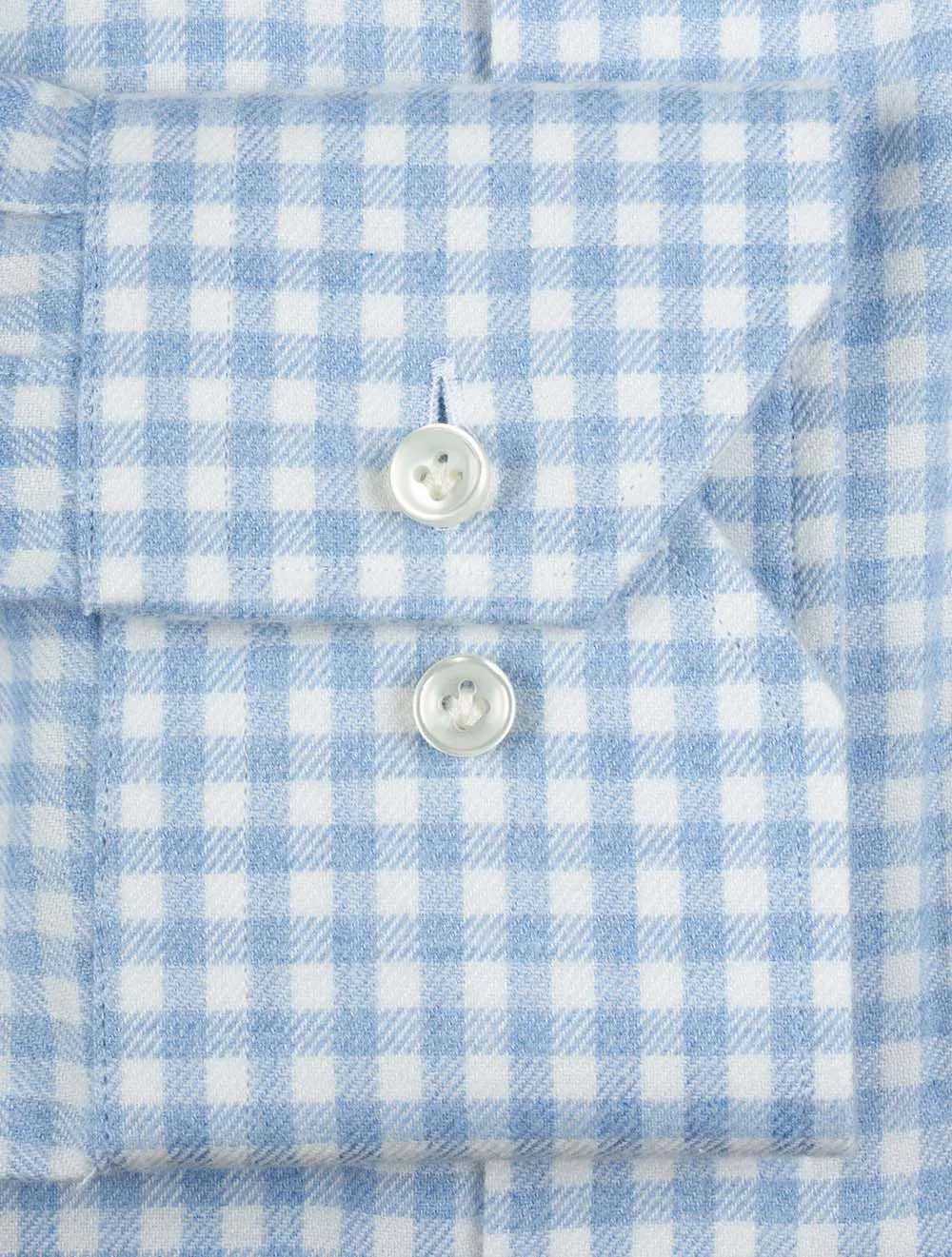 Flannel Gingham Schlanke Passform Blau