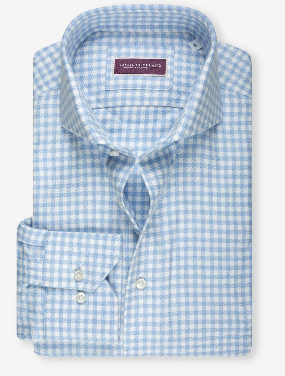 Flannel Gingham Schlanke Passform Blau