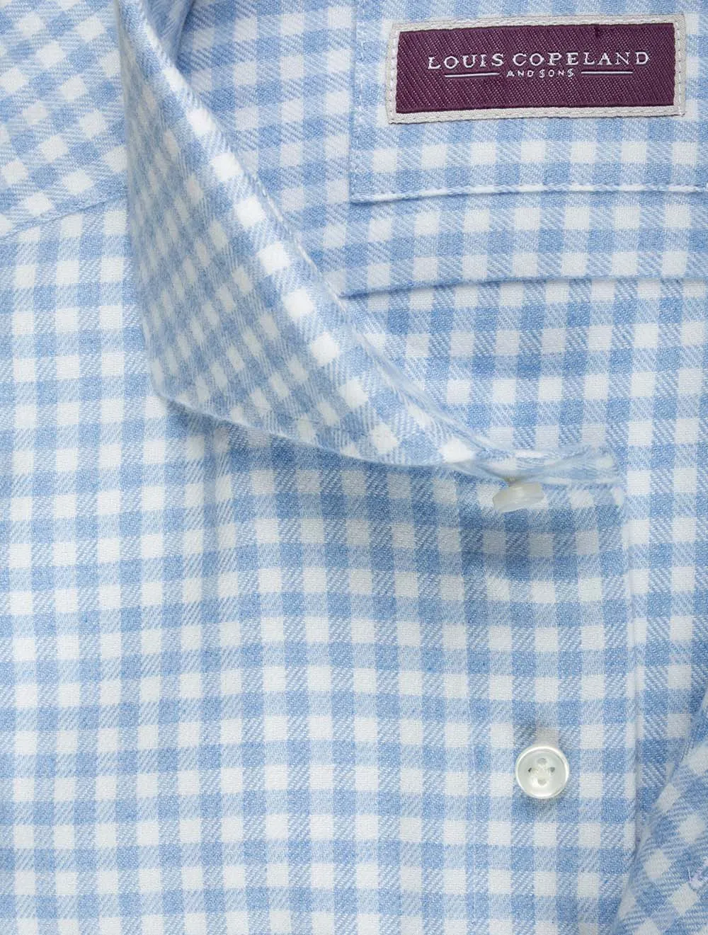 Flannel Gingham Schlanke Passform Blau