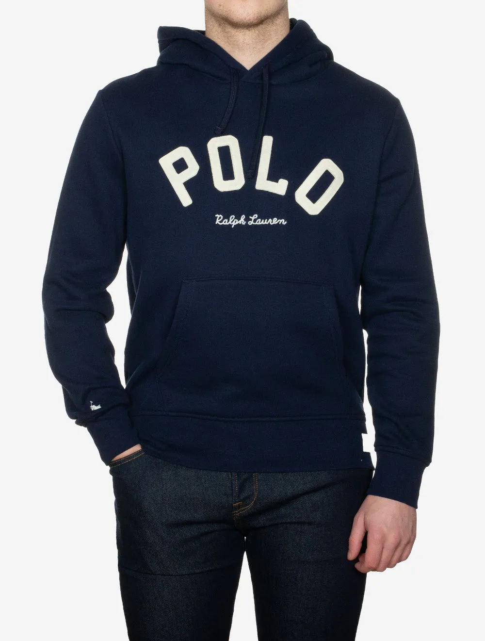 Fleece Logo Hoodie Marineblau