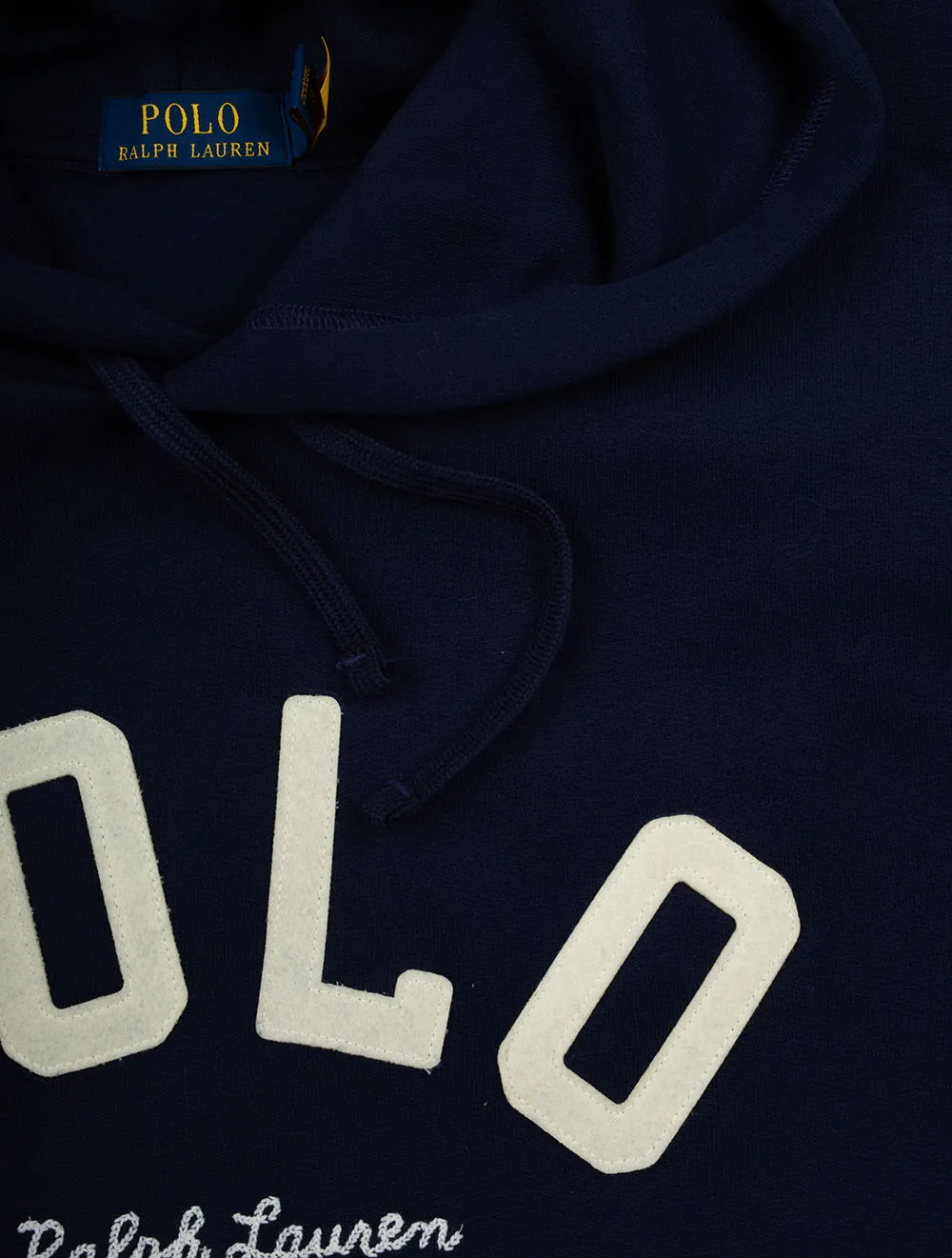 Fleece Logo Hoodie Marineblau
