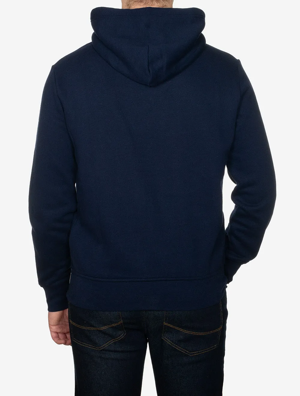 Fleece Logo Hoodie Marineblau