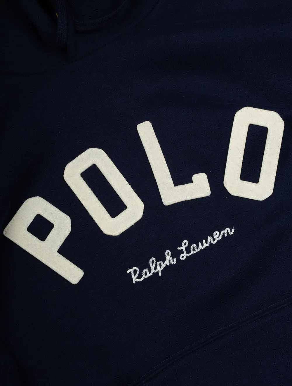 Fleece Logo Hoodie Marineblau