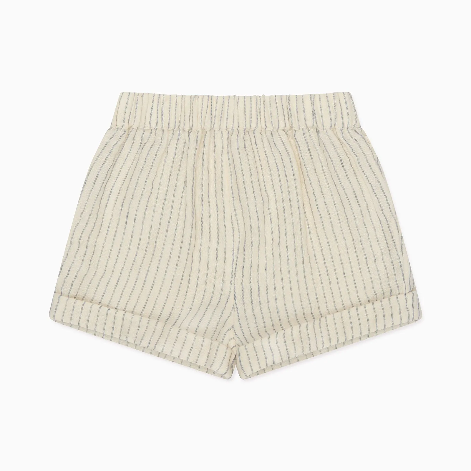 Blumen-Baumwollbluse & Gestreifte Musselin-Shorts Outfit