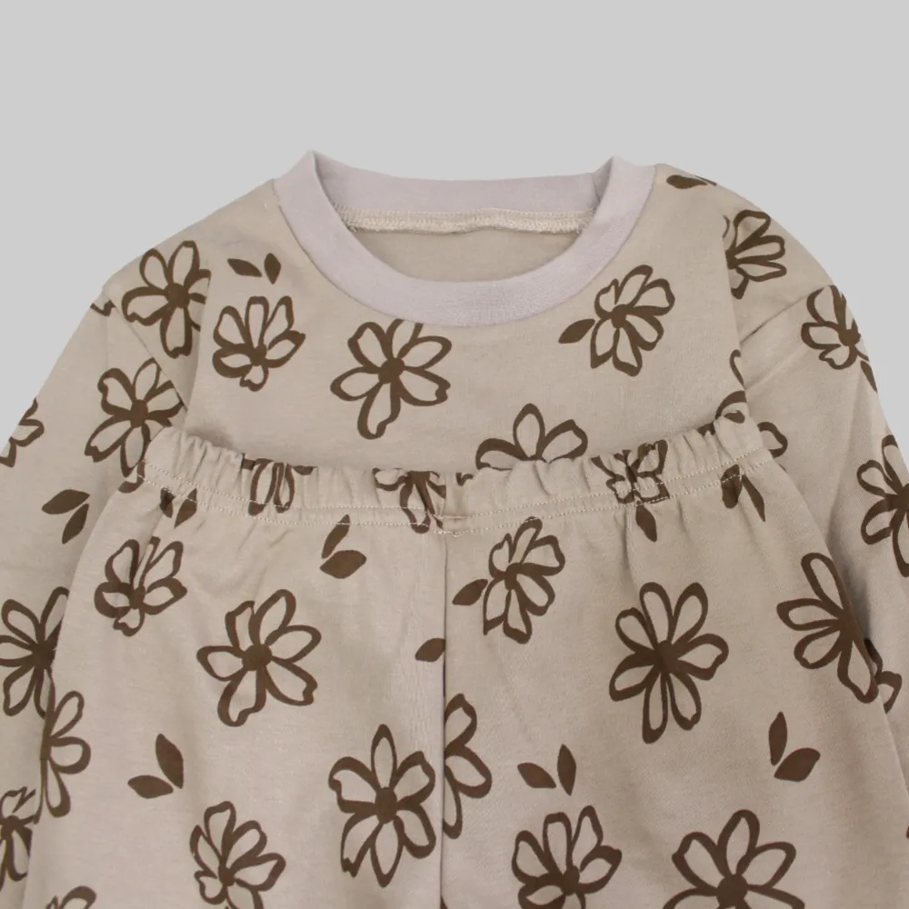 Blumen-Langarm-Pyjama