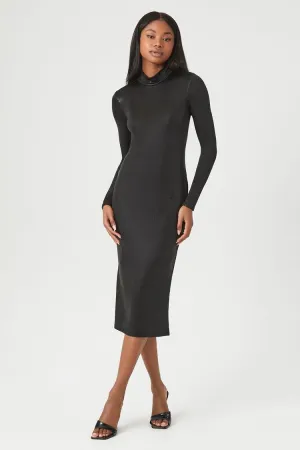 Forever 21 Women's Mock Neck Bodycon Midi Dress Black Forever 21