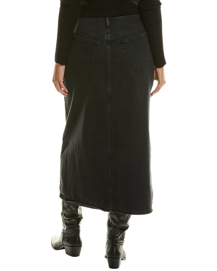 FRAME Denim Der Midaxi-Rock mit abgewinkeltem Saum