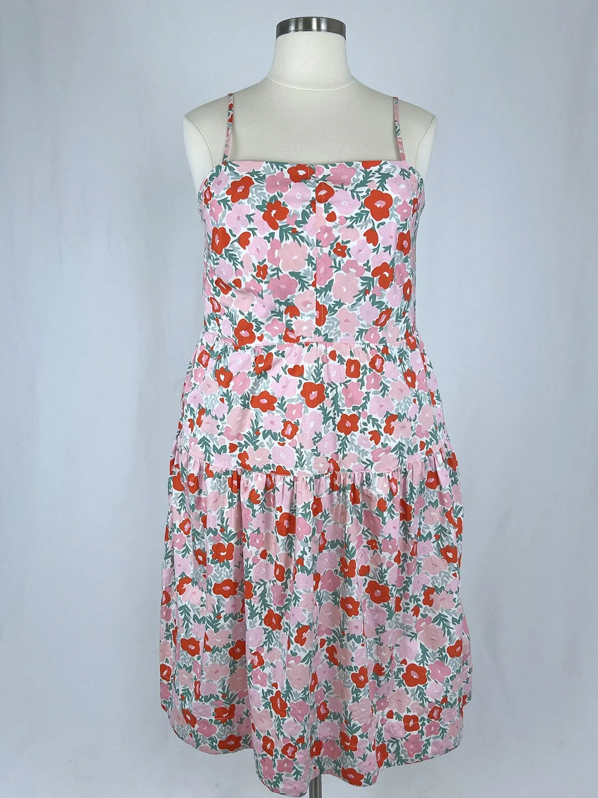 Kostenlose Zusammenbaugröße XXXL (24) Rosa & Orange Blumenkleid NWT