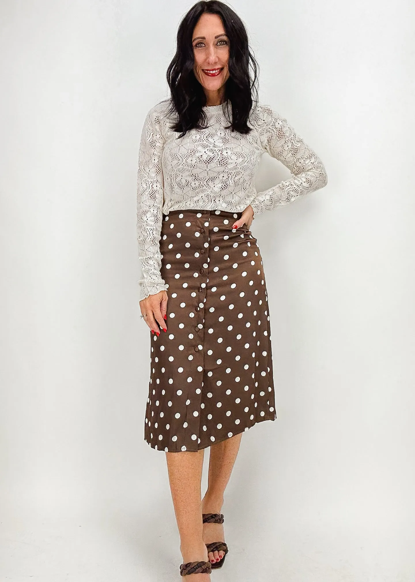 Free People Analise Bedruckter Midi-Rock