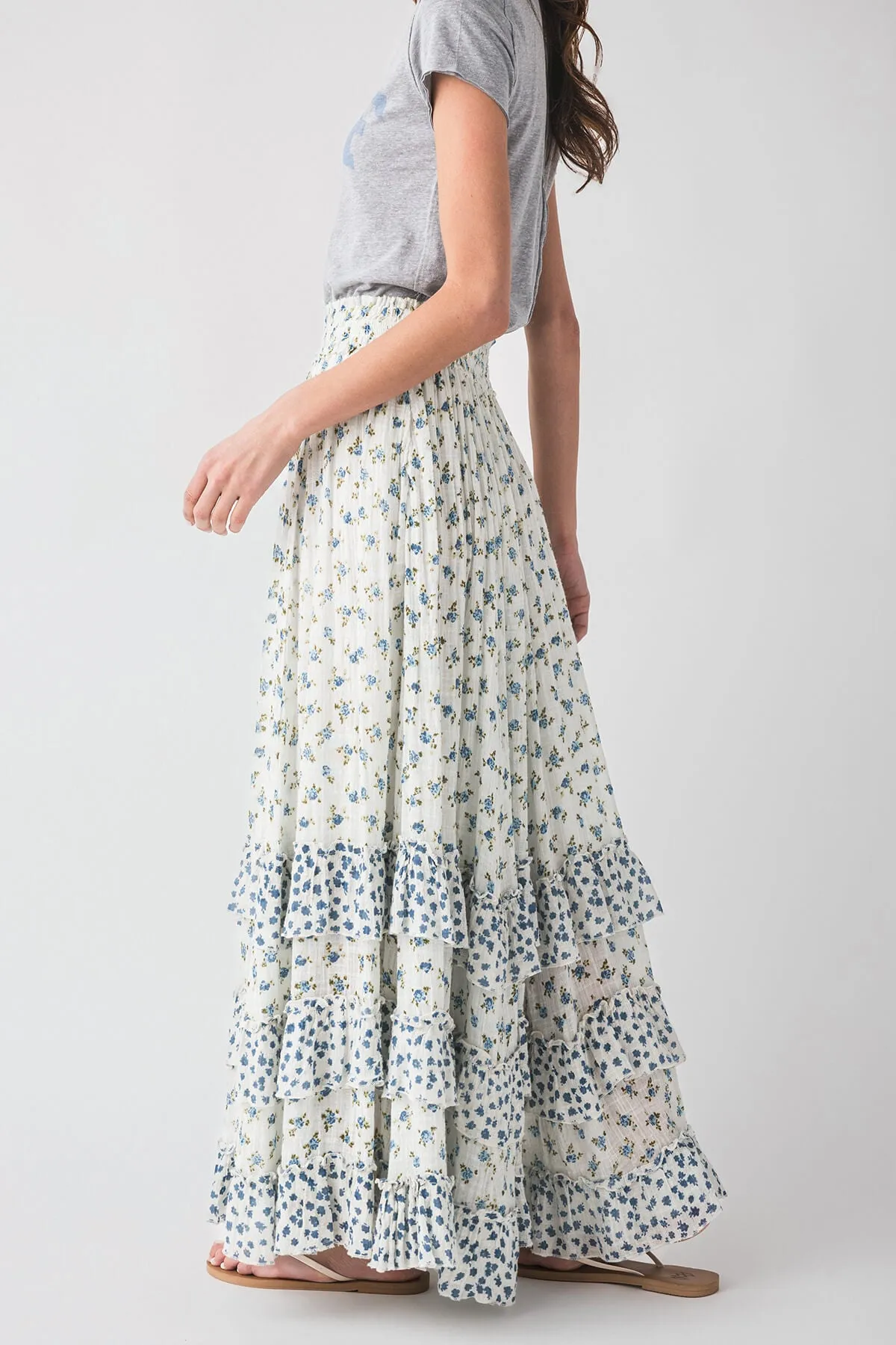 Free People Brynn Bedruckter Maxirock