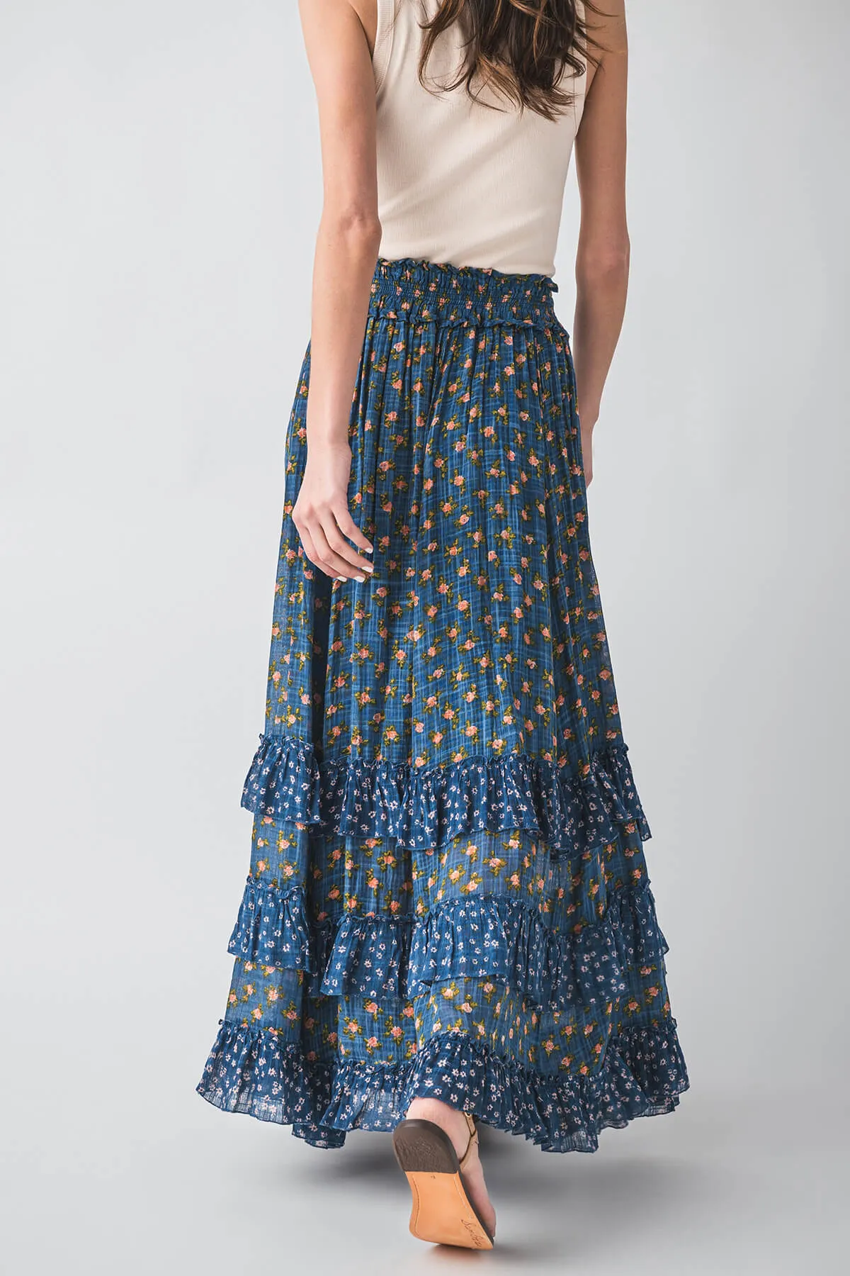 Free People Brynn Bedruckter Maxirock