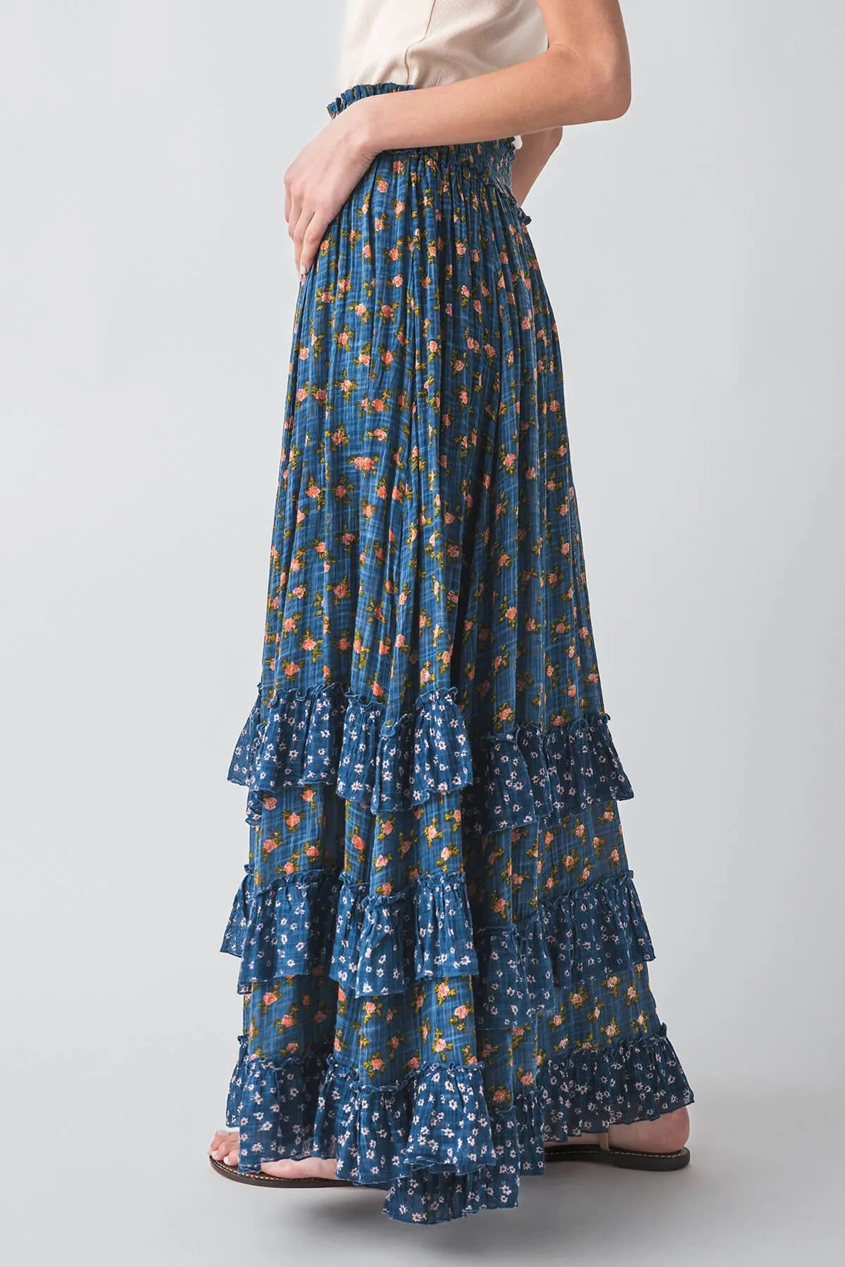 Free People Brynn Bedruckter Maxirock