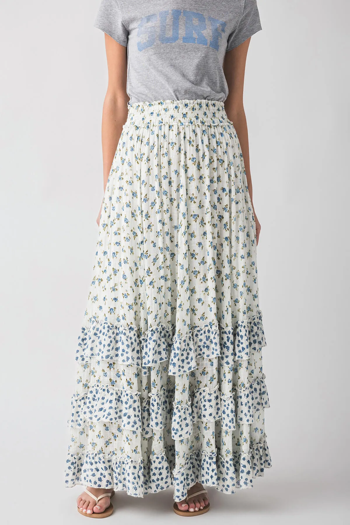 Free People Brynn Bedruckter Maxirock