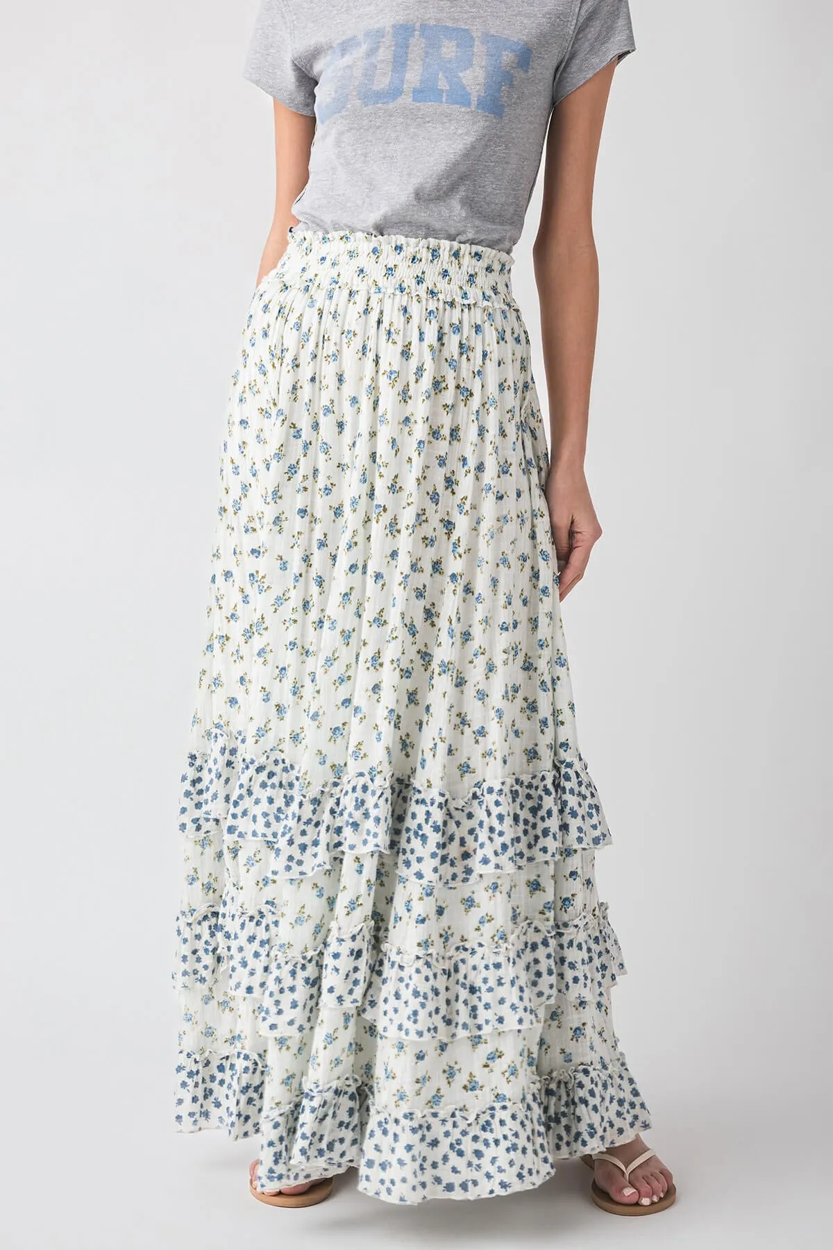 Free People Brynn Bedruckter Maxirock