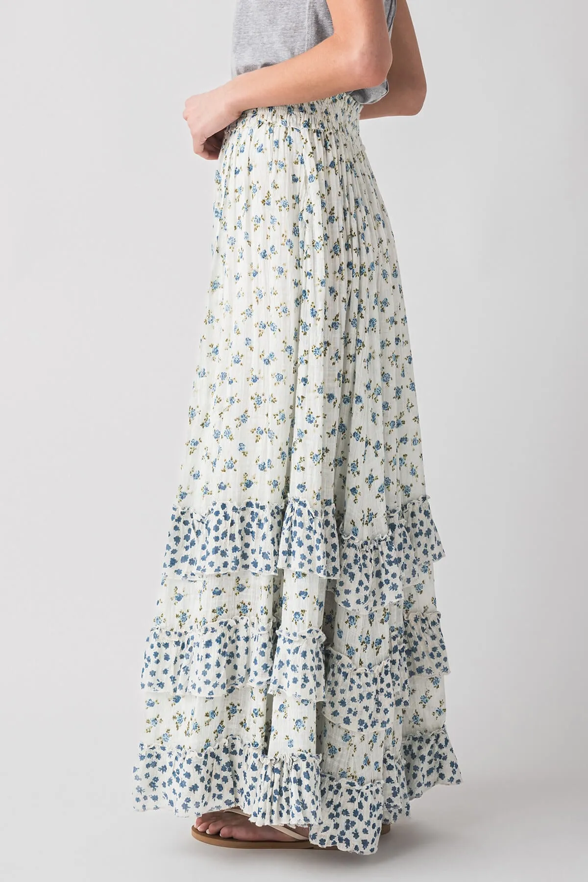 Free People Brynn Bedruckter Maxirock