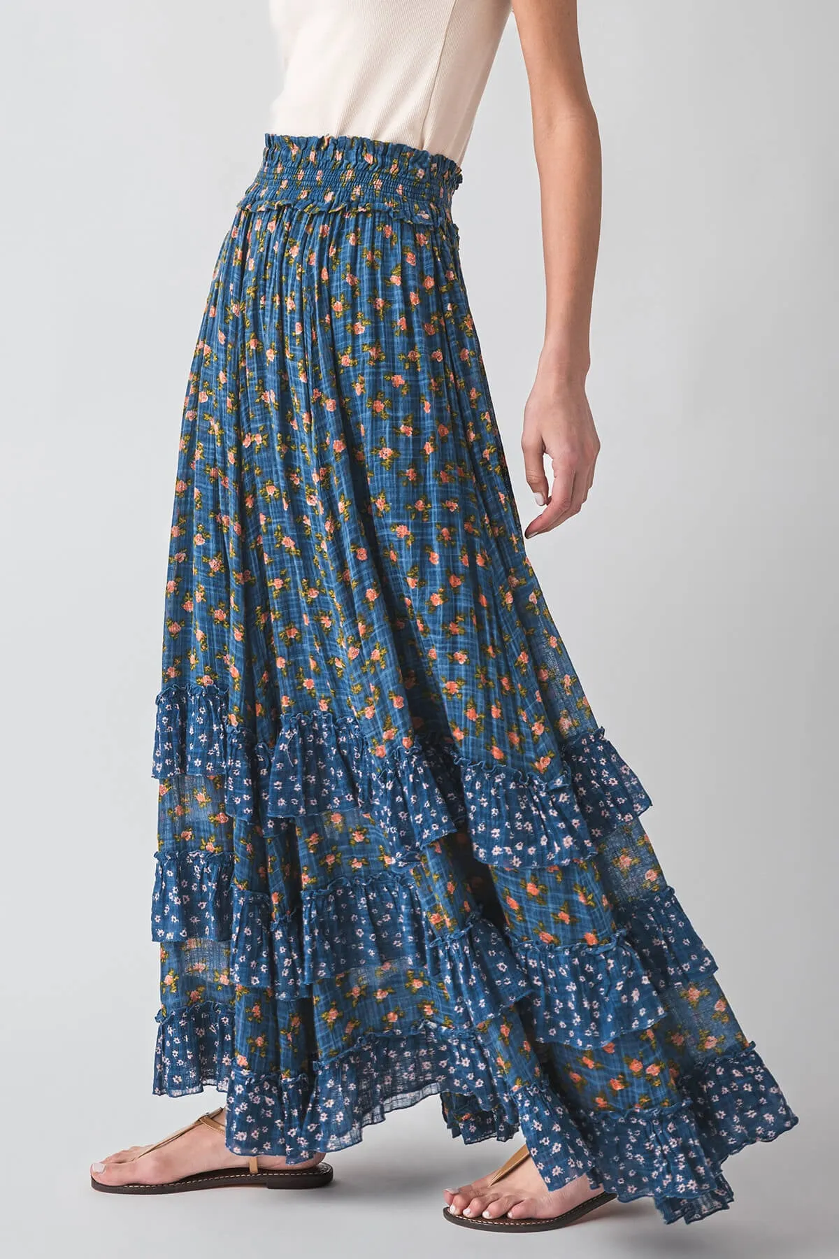 Free People Brynn Bedruckter Maxirock