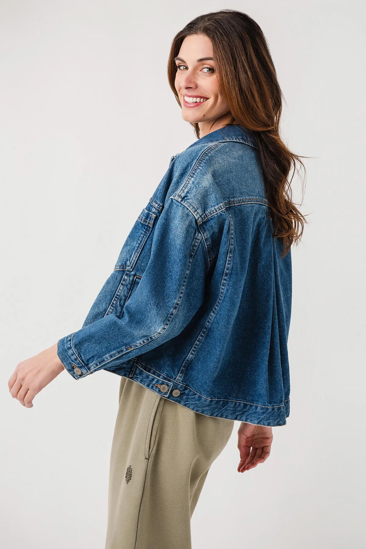 Free People Opal Swing Denim Jacke