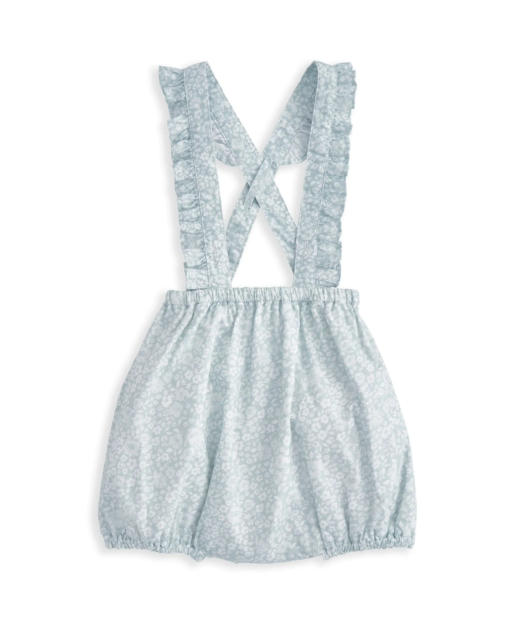 Bodysuit mit Rüschenkragen & Blumen-Bloomer-Set (2-teilig) - Grün