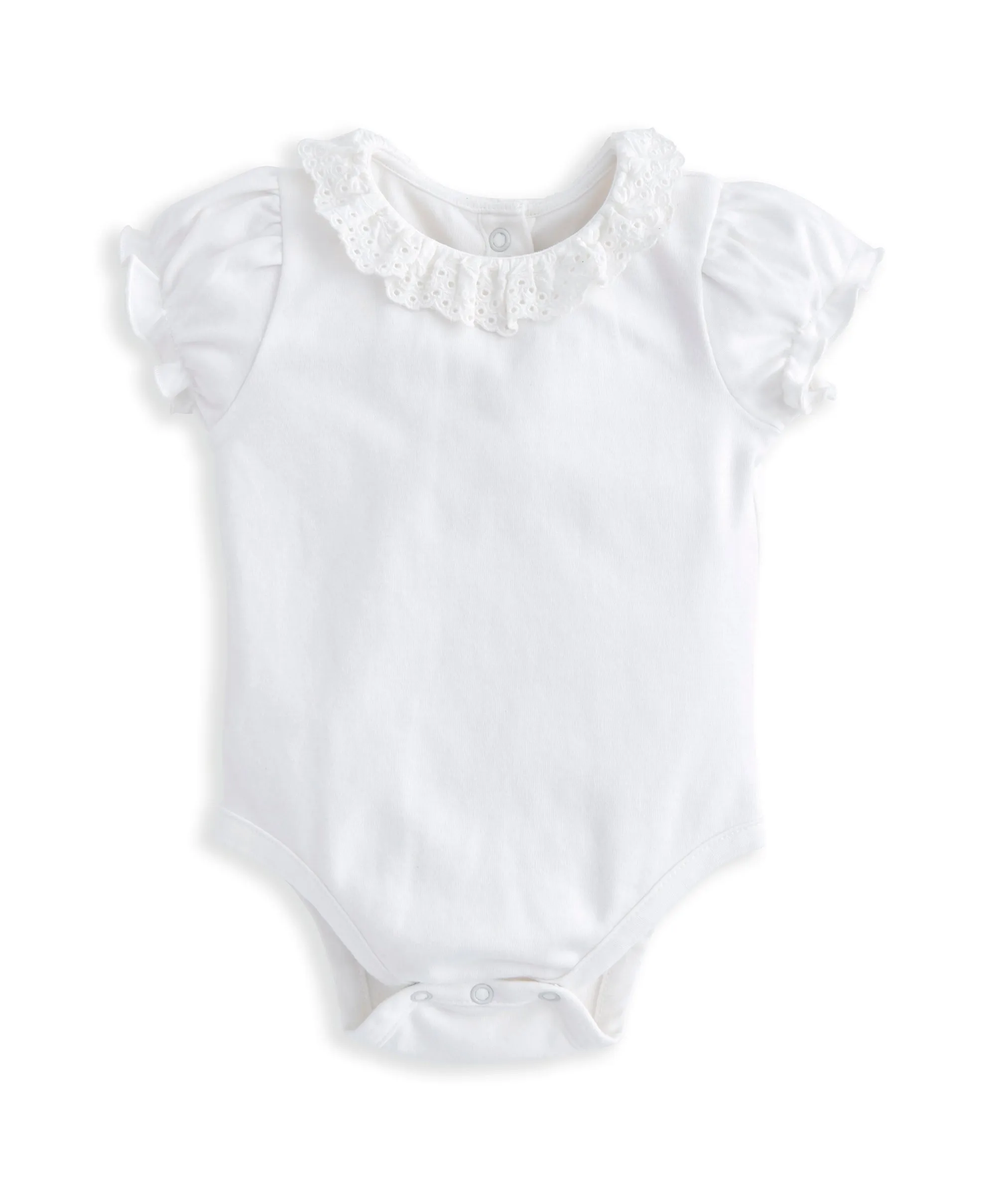 Bodysuit mit Rüschenkragen & Blumen-Bloomer-Set (2-teilig) - Grün