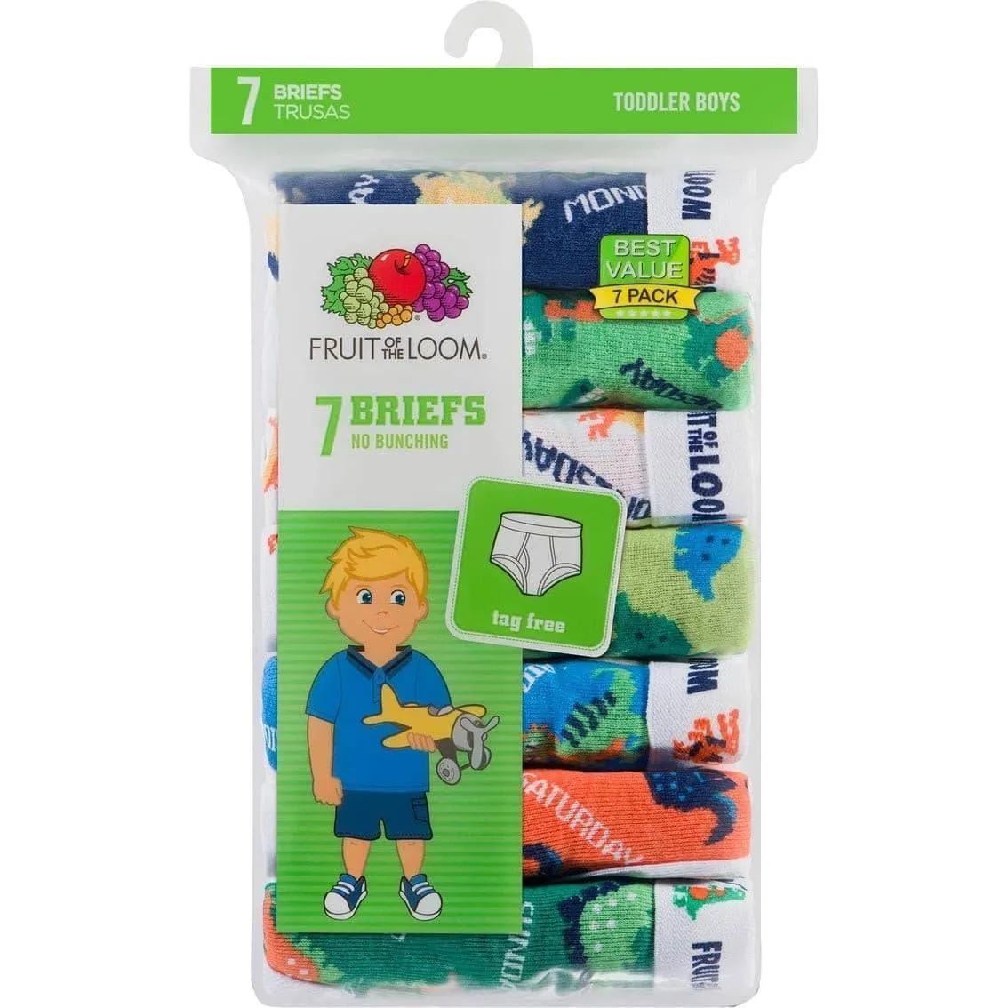 Fruit of the Loom Kleinkind-Jungen Mode-Slip - 7er Pack Babykids Fruit of the Loom