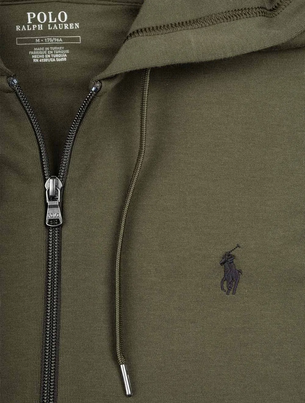Kapuzenpullover mit Reißverschluss in Olive