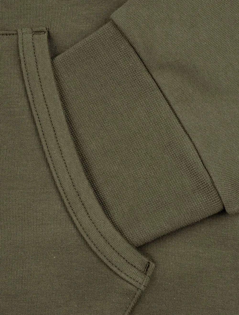 Kapuzenpullover mit Reißverschluss in Olive