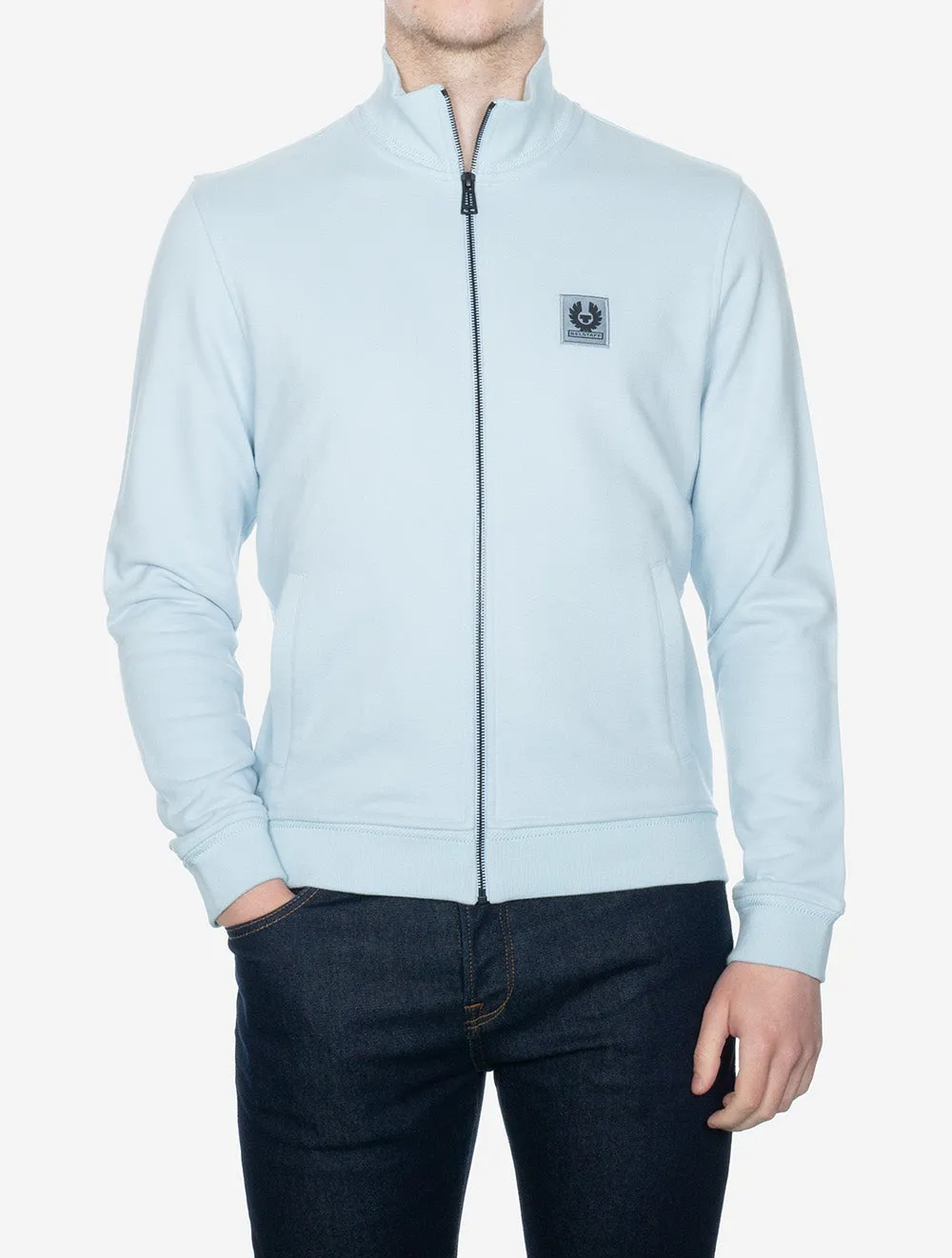 Pullover mit Reißverschluss in Himmelblau