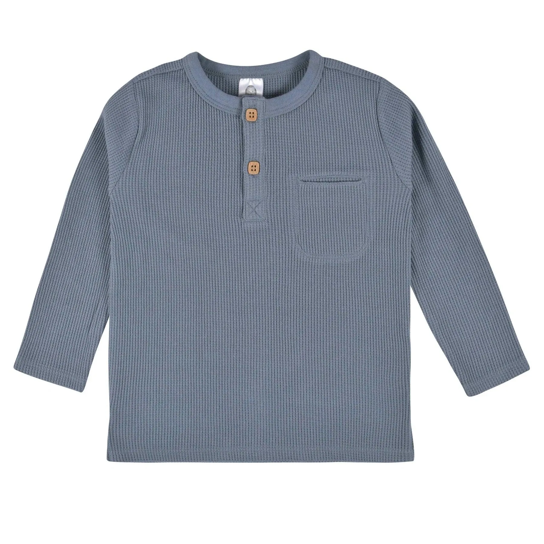 Gerber 2er-Pack Baby Jungen Graue & Blaue Waffelpikee-Henleys (12-24 Monate) Babykids Gerber