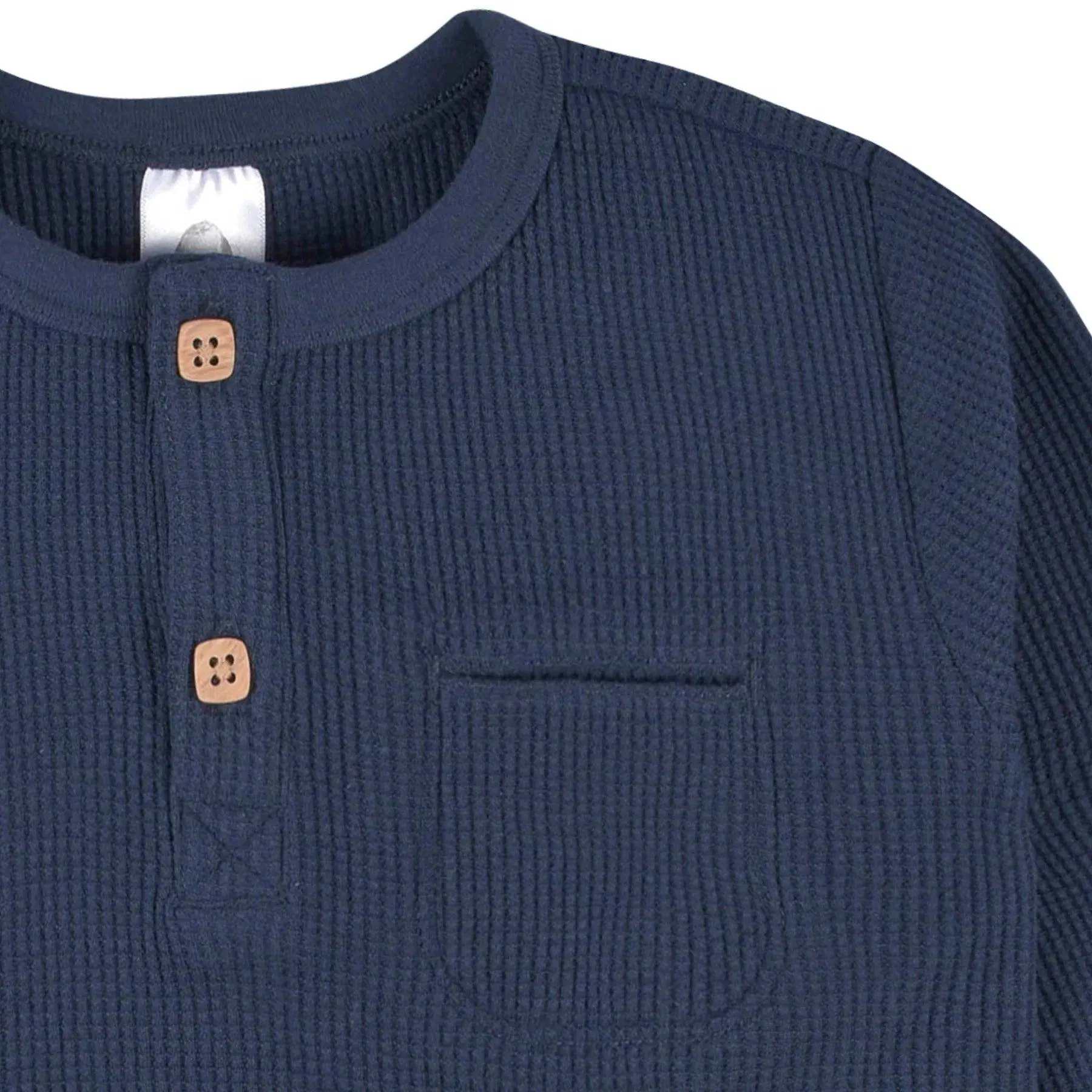 Gerber 2er-Pack Baby Jungen Graue & Blaue Waffelpikee-Henleys (12-24 Monate) Babykids Gerber