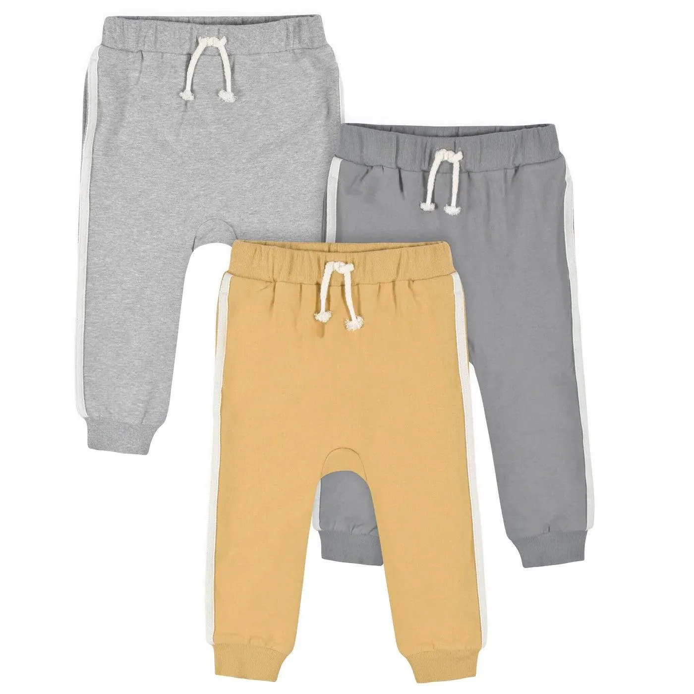 Gerber 3er-Pack Jogger für Kleinkinder in Grau & Gelb (2-5 Jahre) Babykids Gerber