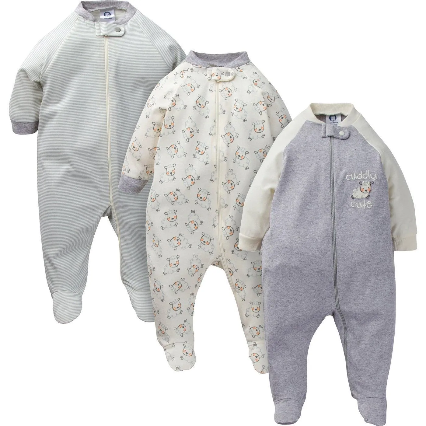 Gerber 3er Pack Jungen-Strampler - Kuscheliges Schaf - Neugeborene & Babys Gerber