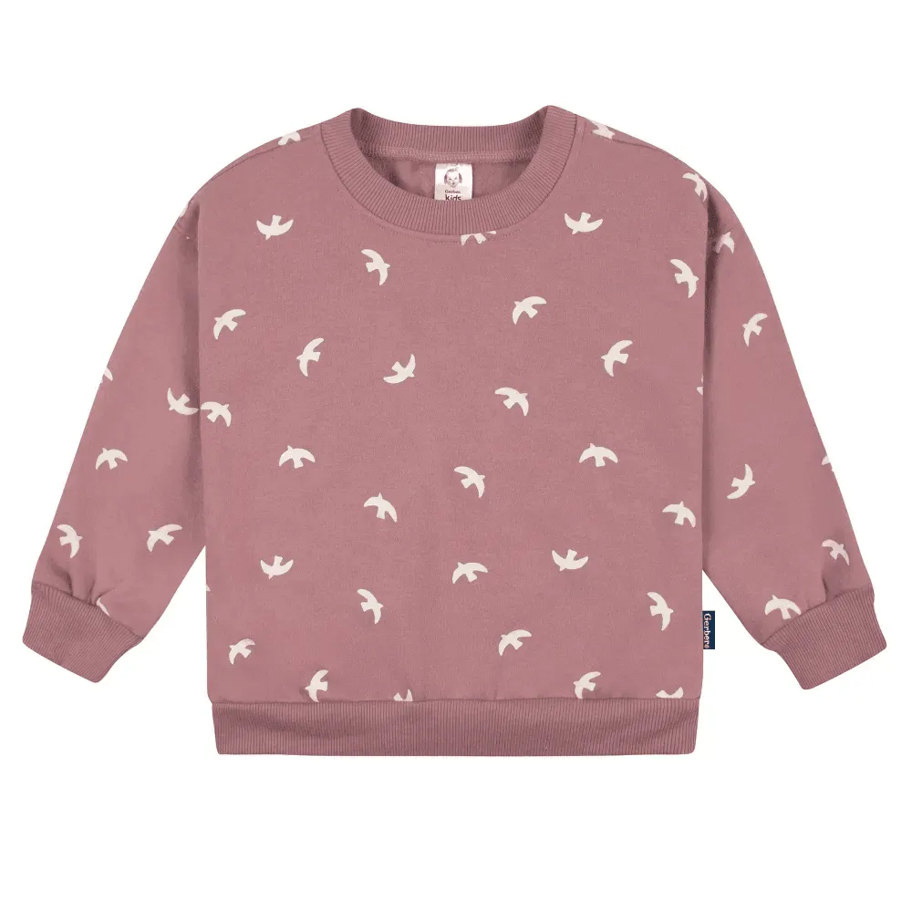 Gerber Baby und Kleinkind Mädchen 2-teiliges Sweatshirt & Aktivhosen-Set - Vögel Babykids Gerber