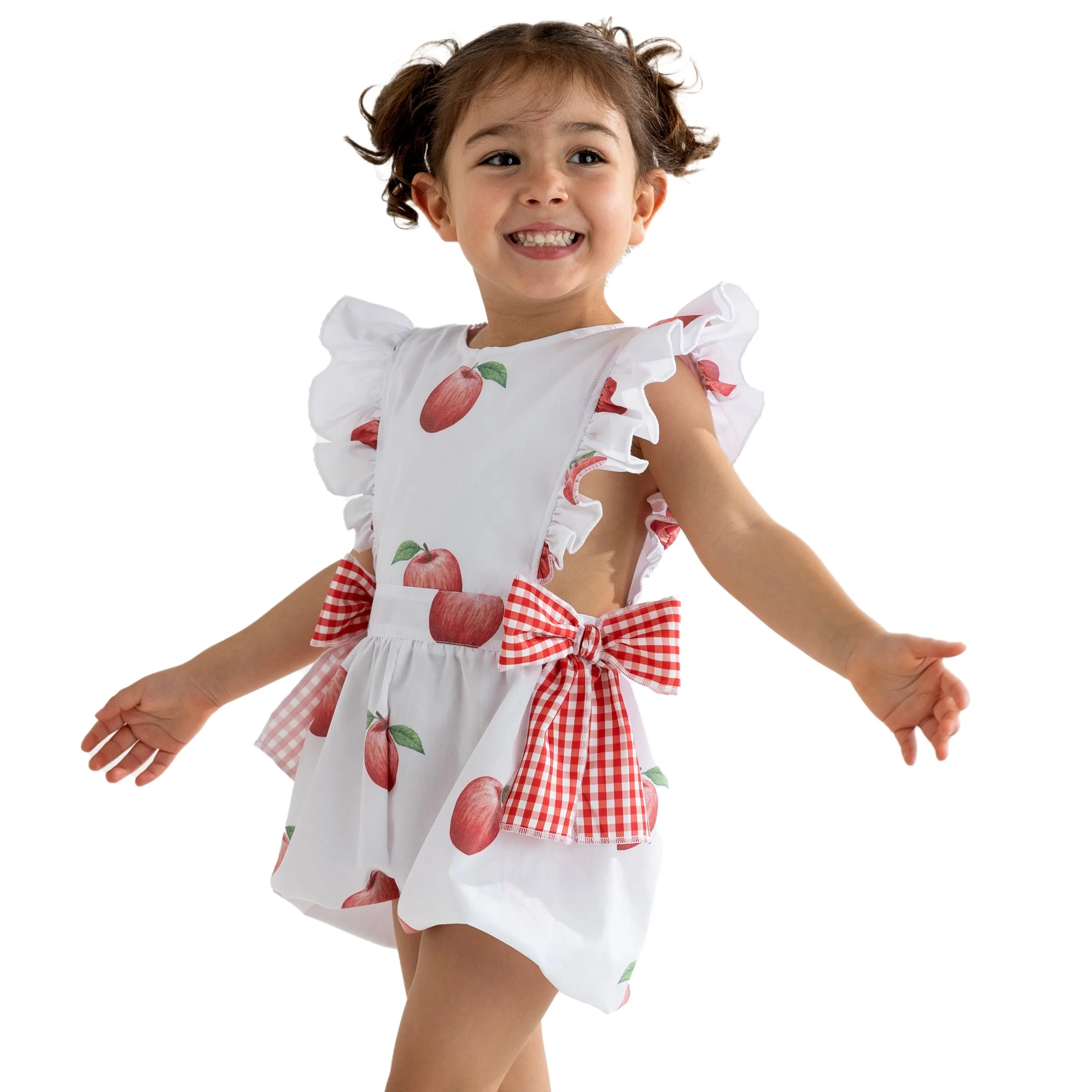 Mädchen Apfel-Druck Playsuit