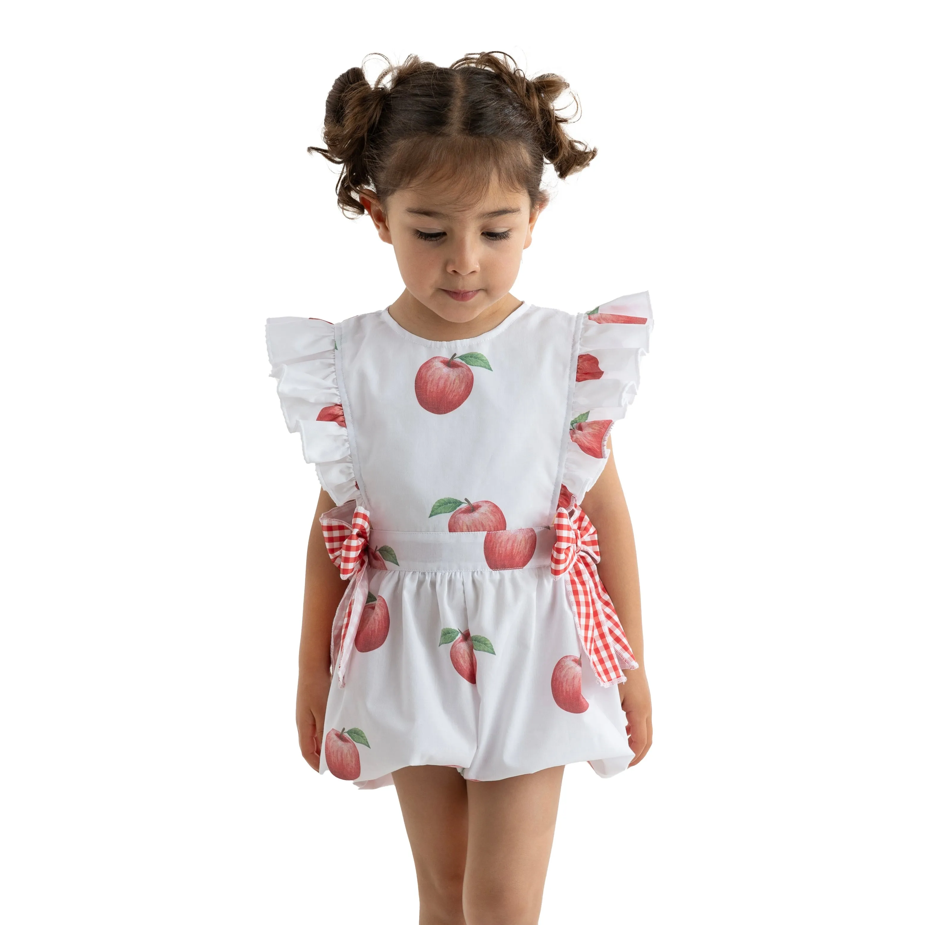 Mädchen Apfel-Druck Playsuit