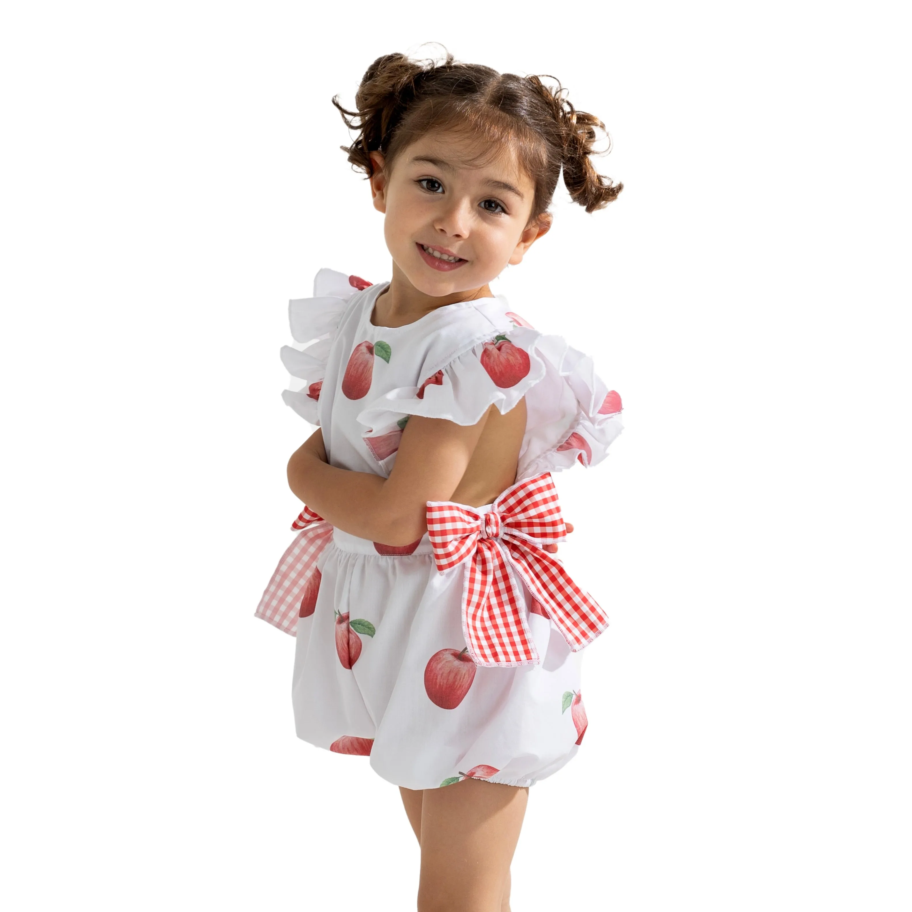 Mädchen Apfel-Druck Playsuit