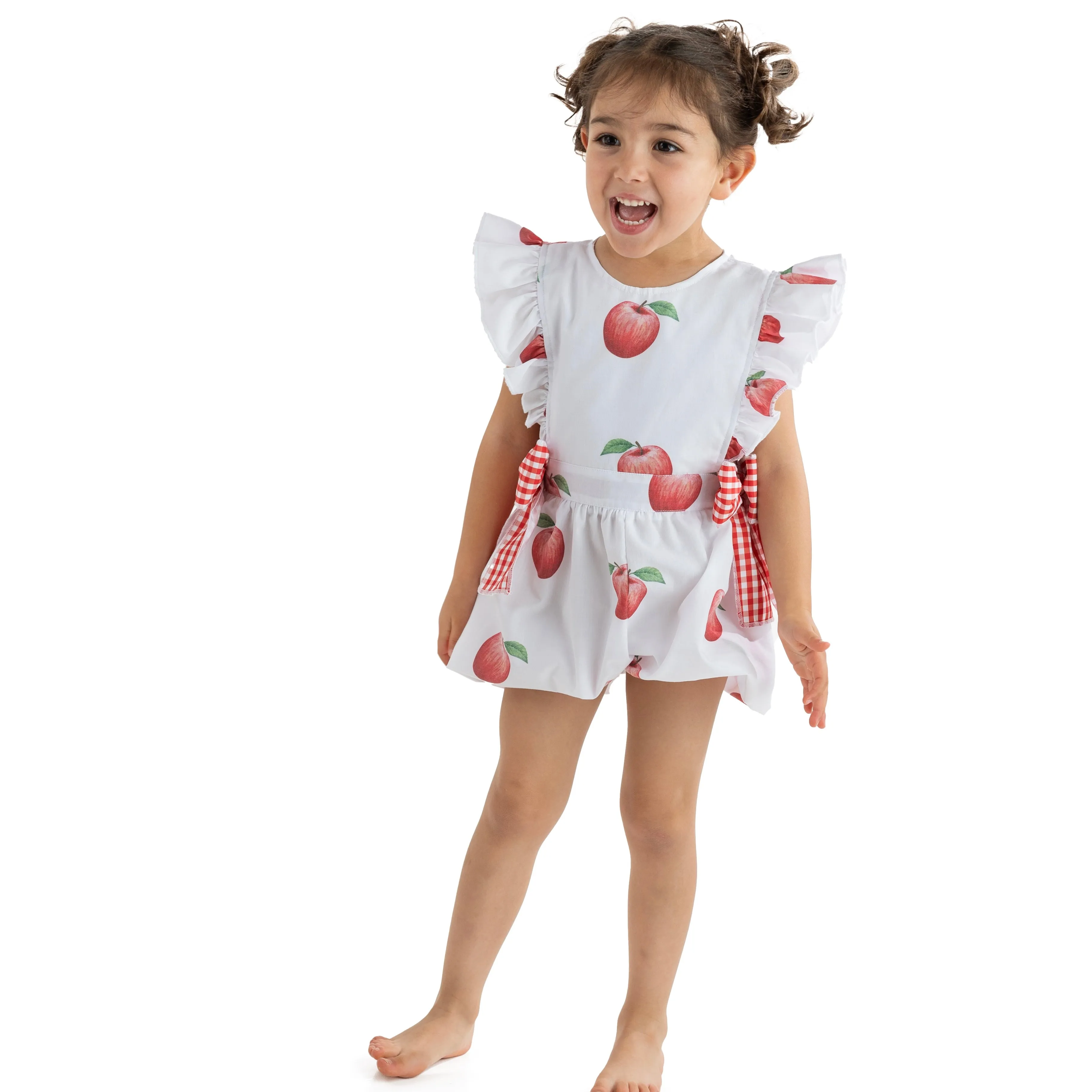Mädchen Apfel-Druck Playsuit