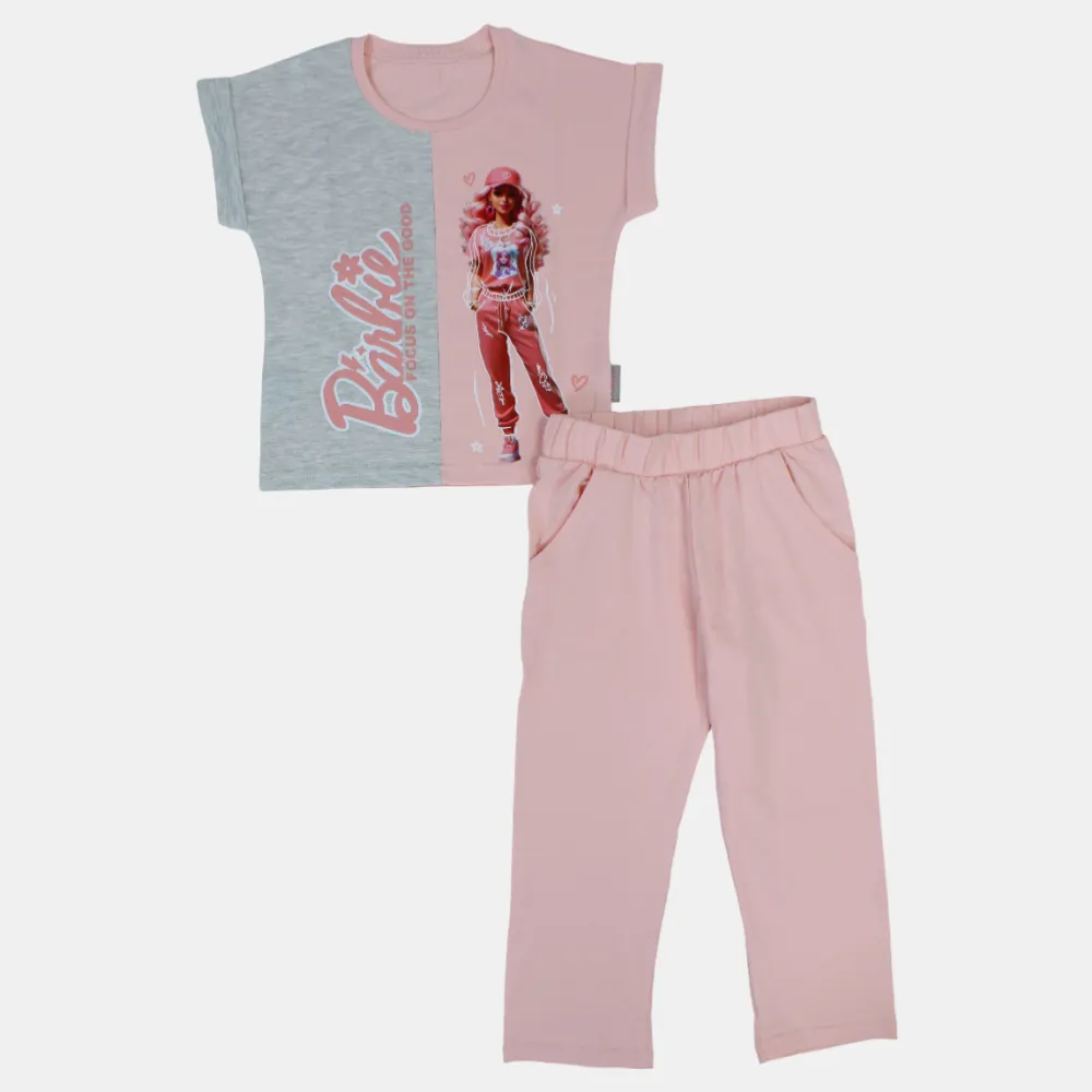 Barbie Kurzarm-Pyjama-Set für Mädchen – Baumwolle