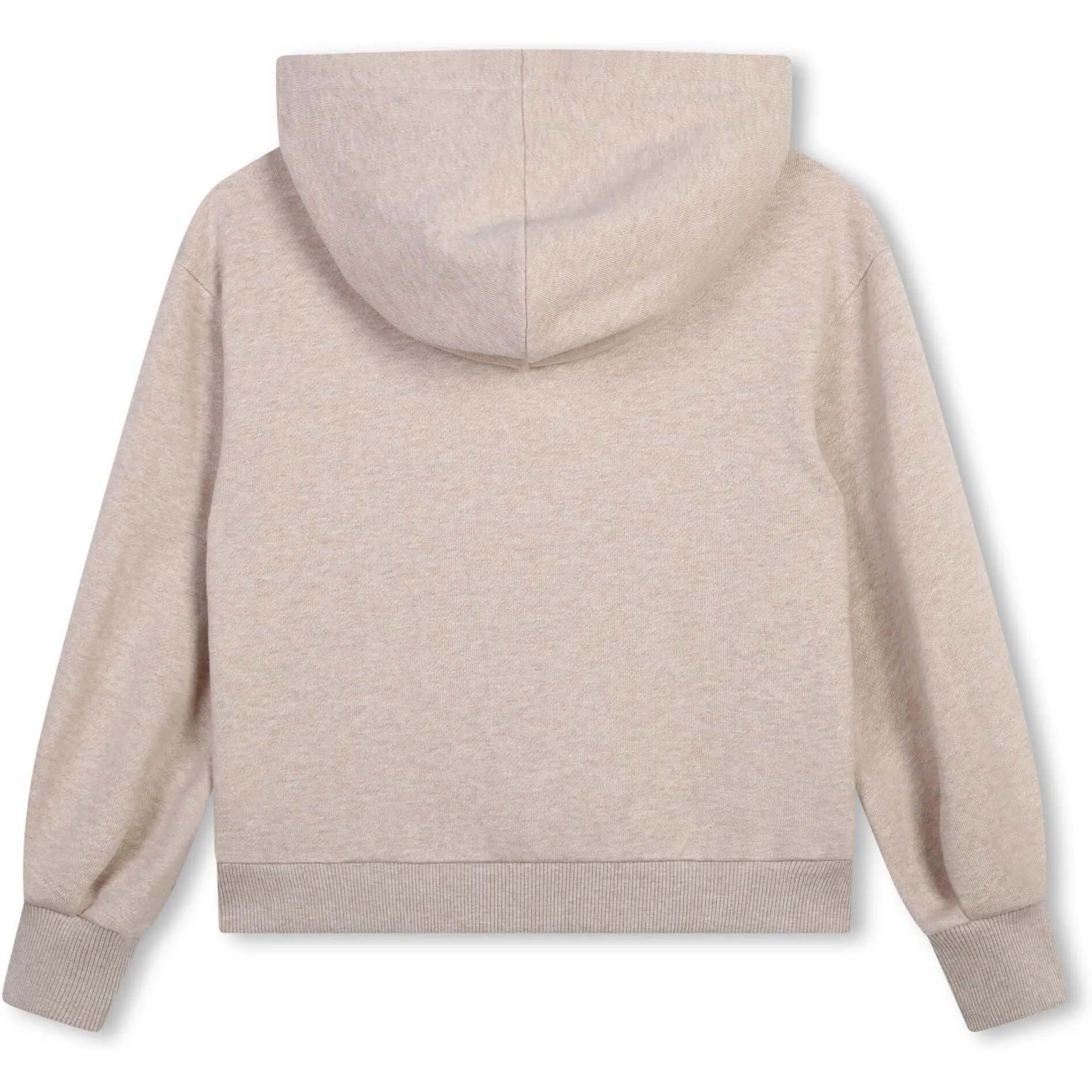 Mädchen Beige Bio-Blumen Kapuzenpullover
