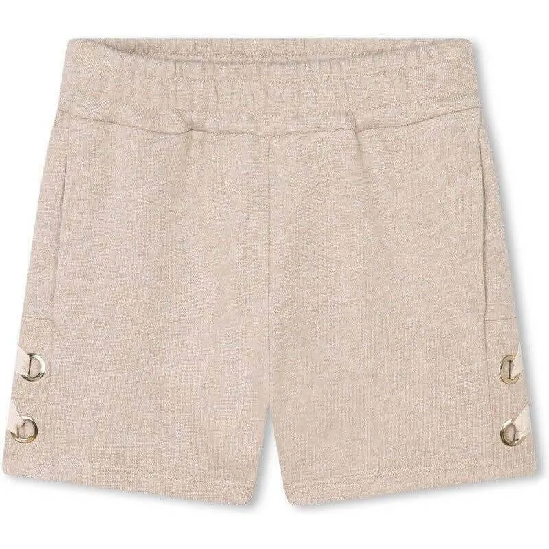 Mädchen Beige Shorts mit Seitenbändern