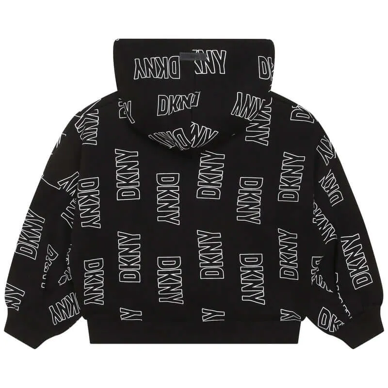 Mädchen Schwarzes Logo Kapuzenpullover
