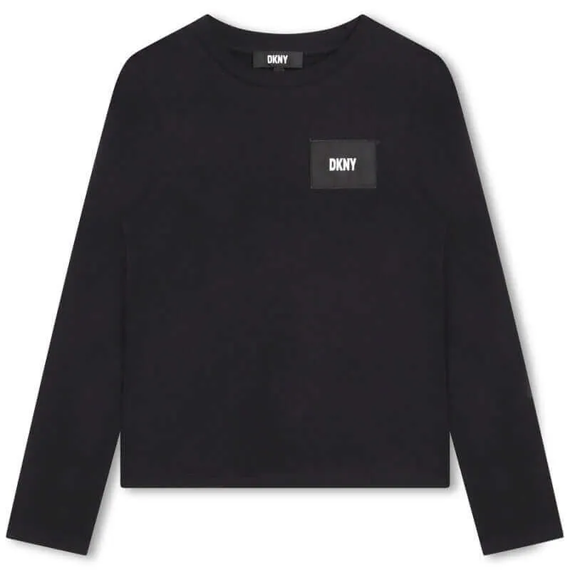 Mädchen Schwarzes Langarm T-Shirt