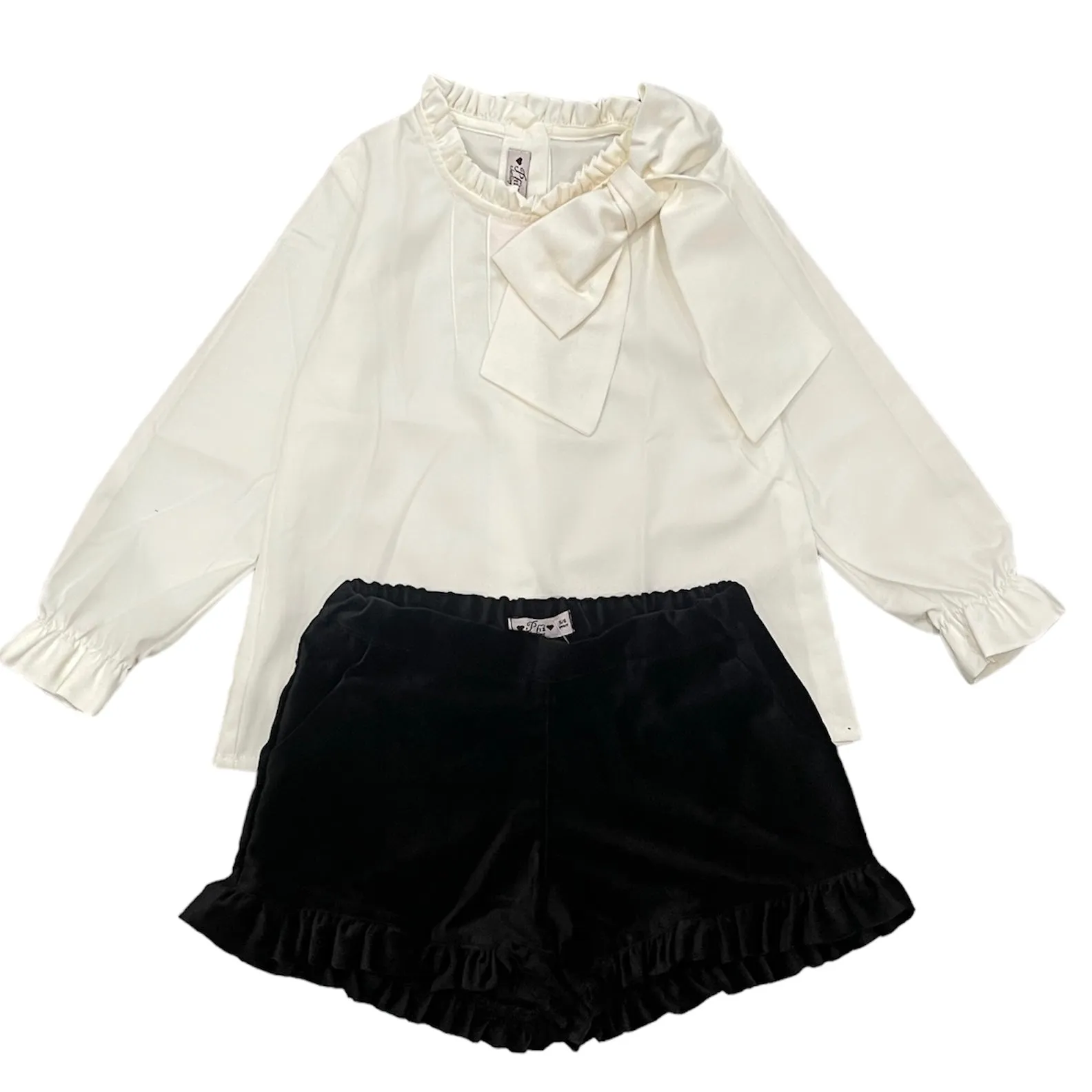 Mädchen Schwarze Samthose & Bluse