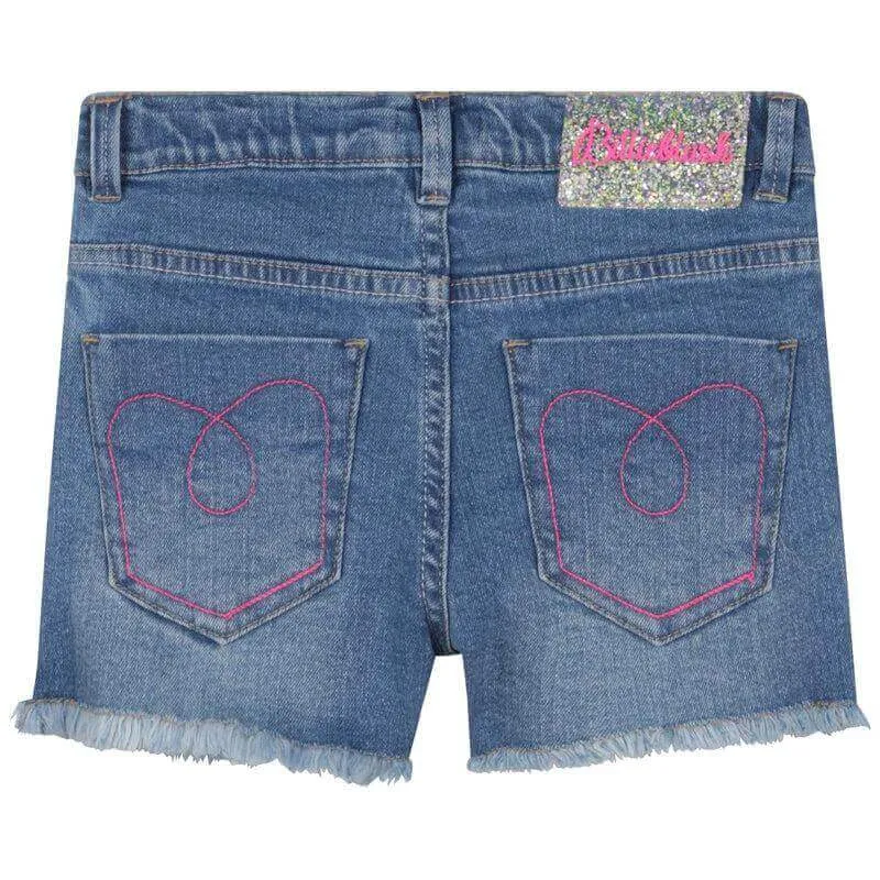 Mädchen Blaue Denim Schmetterlings-Shorts