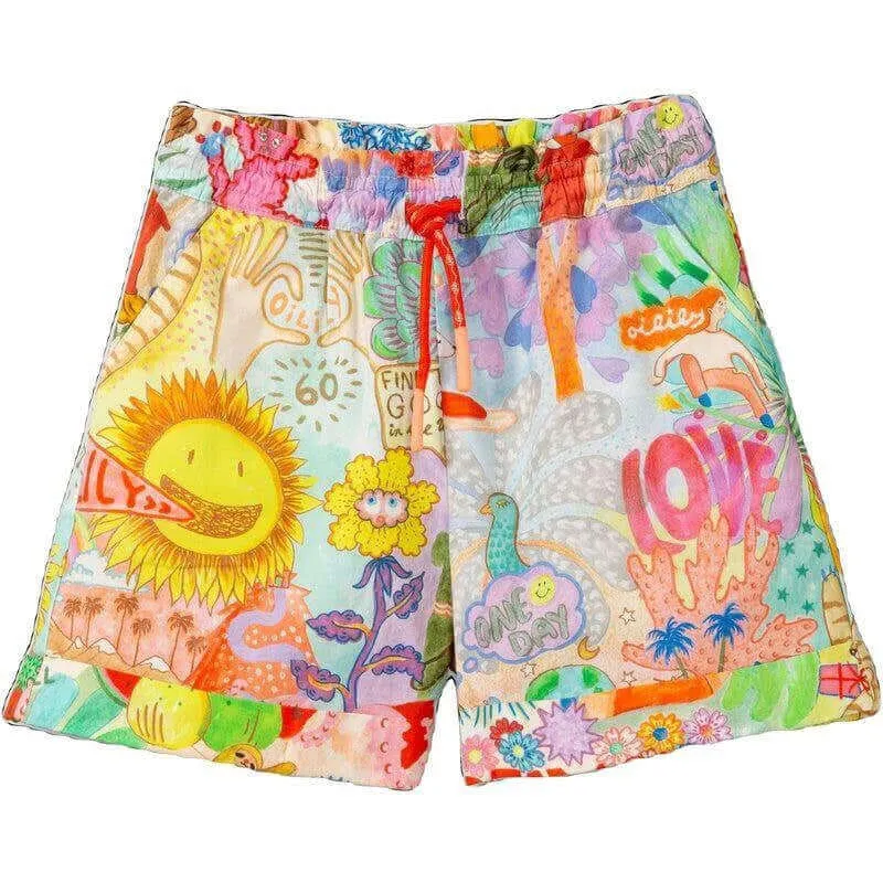 Mädchen Blaue Dichter gewebte Shorts