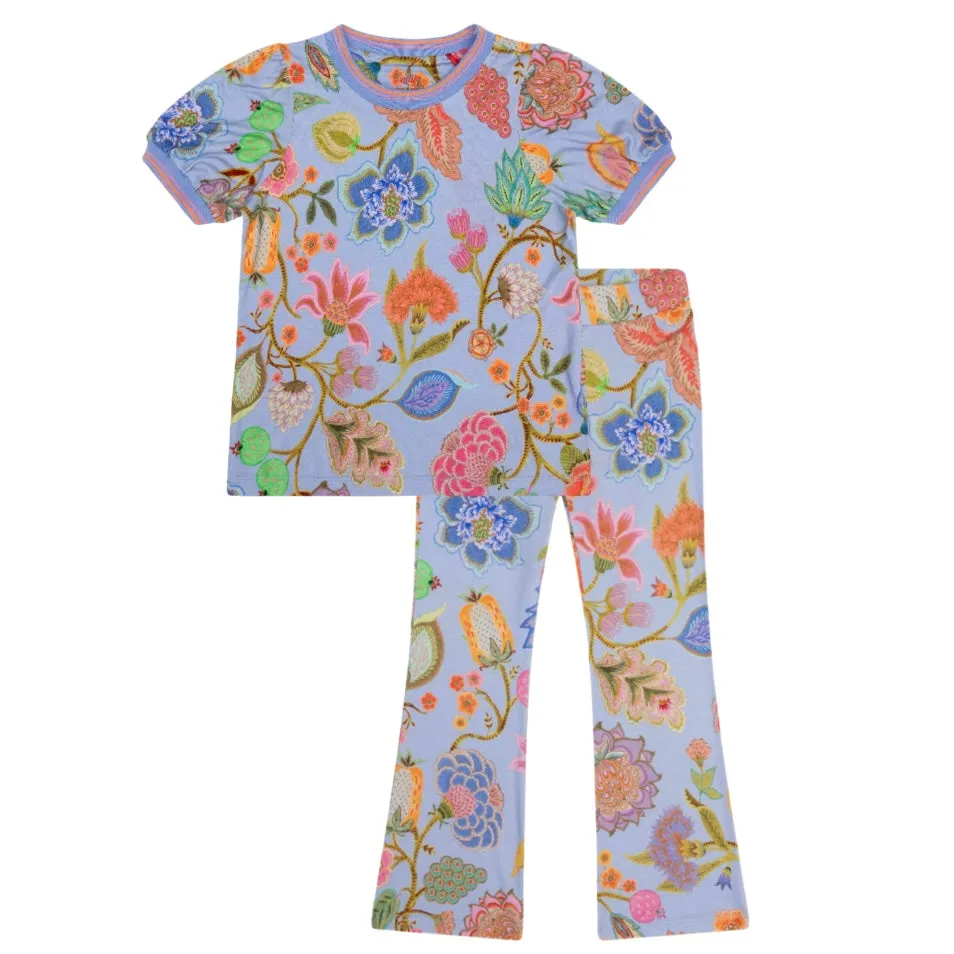 Mädchen Blaues Tijerry Legging-Set