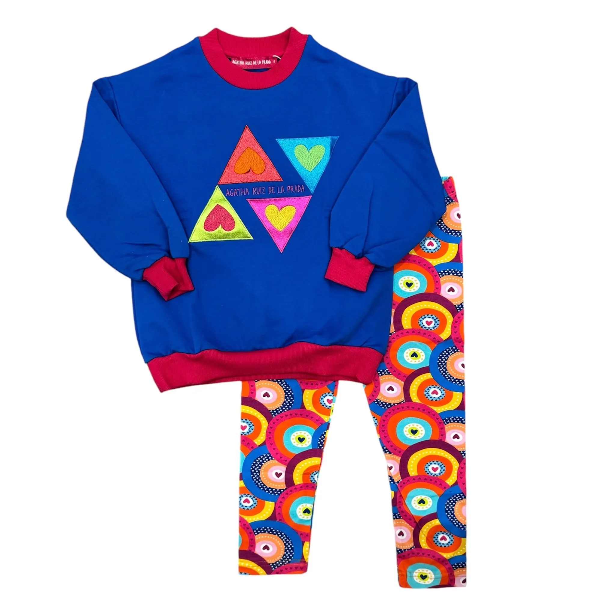 Mädchen Blau Zickzack Leggings-Set