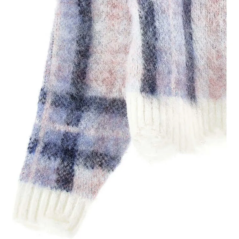 Mädchen Karo Wollpullover