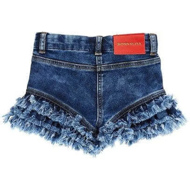 Mädchen Kirschbestickte Denim-Shorts