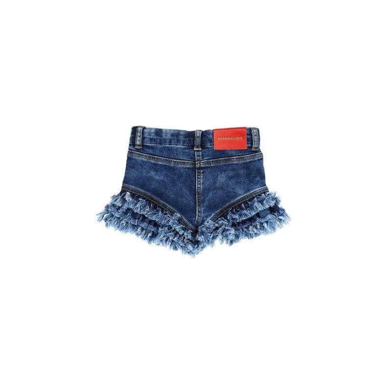 Mädchen Kirschbestickte Denim-Shorts